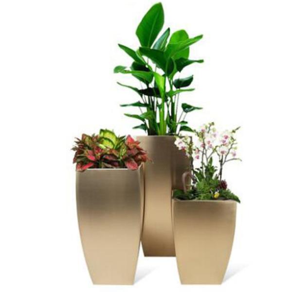 Outdoor vertical steel planter metal arc-shaped big flower pot