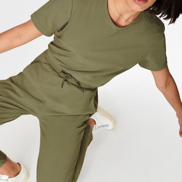 Buy 4 Way Stretchy Womens Loungewear Set Nylon Spandex Loose Yoga Jumpsuit at wholesale prices