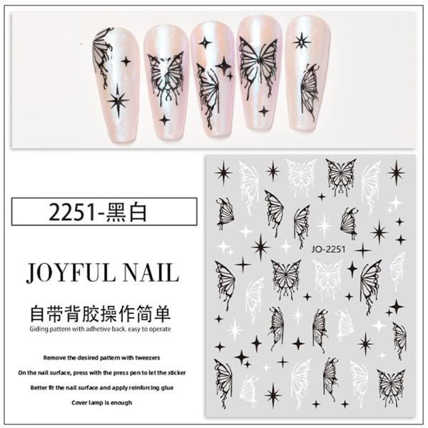Transform Your Nails into a Work of Art with Golden and Silver Butterfly 2D Stickers