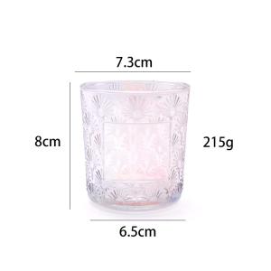 Custom Carved Transparent Frosted Glass Candle Cup Handmade