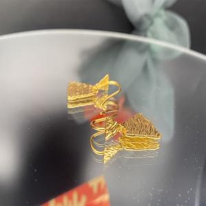 Quality Fashionable Small Gold Plumeria Earrings for sale