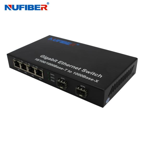 10/100/1000M 4-port Rj45+2 SFP port Fiber Optic Ethernet Switch Media converter