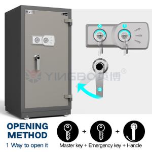 Double Keys Lock Fire Resistant Safe Box Adjustable Shelf Solid Steel