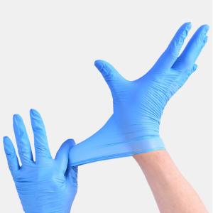 Quality FDA 510K Blue Non-Medical Powder Free Examination Disposable Nitrile Gloves Factory deliver good quality for sale