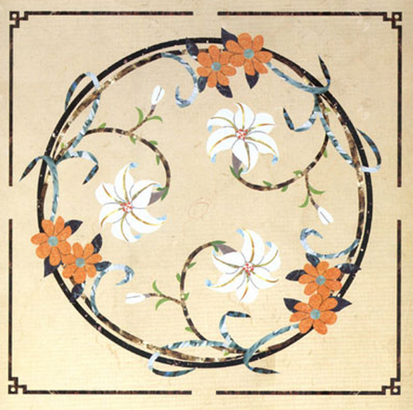 Buy Parquet, natural stone parquet, engineered stone water jet medallion at wholesale prices