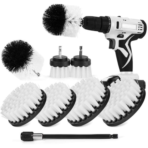 Buy ISO9001 White Drill Scrubber Brush Set 0.15mm Filament Diameter at wholesale prices