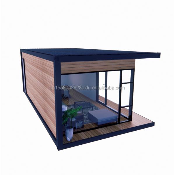 Container House Prefabricated Casas Wooden Glass Sunroom House with Galvanized Steel Square Tubes