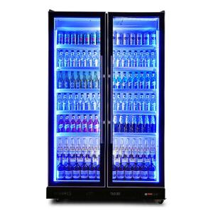 Vertical Black Glass Door Beer Display Fridges With Fan Cooling System