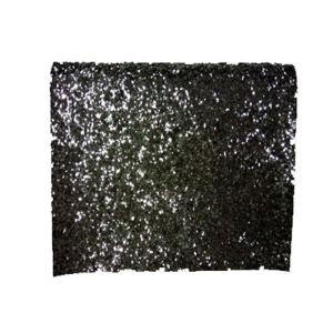 Synthetic Leather Pu Shiny Glitter Fabric , Black Sparkle Glitter Fabric