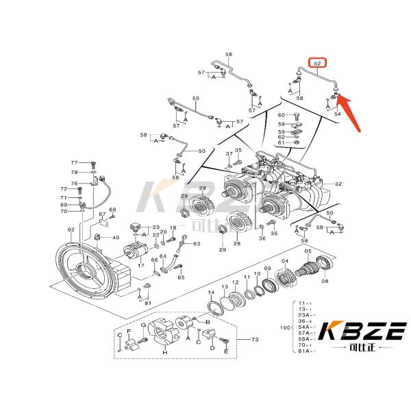 HITACHI HPV145 4438888 HYDRAULIC PUMP DEVICES OIL PIPE FITS ZAX330 ZAX350 ZAX370
