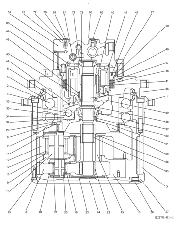 (8.012[00]) - MOTOR ASSY, PROPELLING LC15V00023F1 (HC370) PAGE 1 OF 2 Parts scheme