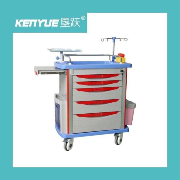 Buy Hospital Emergency Trolley Luxurious ABS Plastic Drawer Cart With Wheels at wholesale prices
