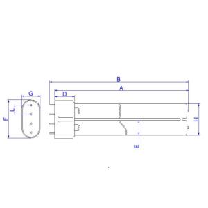 H Shape 36W 0.390A UV Light Tubes 411mm Length G23 UVC Germicidal Tube