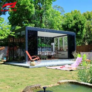 Waterproof Aluminum Retractable Pergola / Aluminium Perforated Panel With Remote