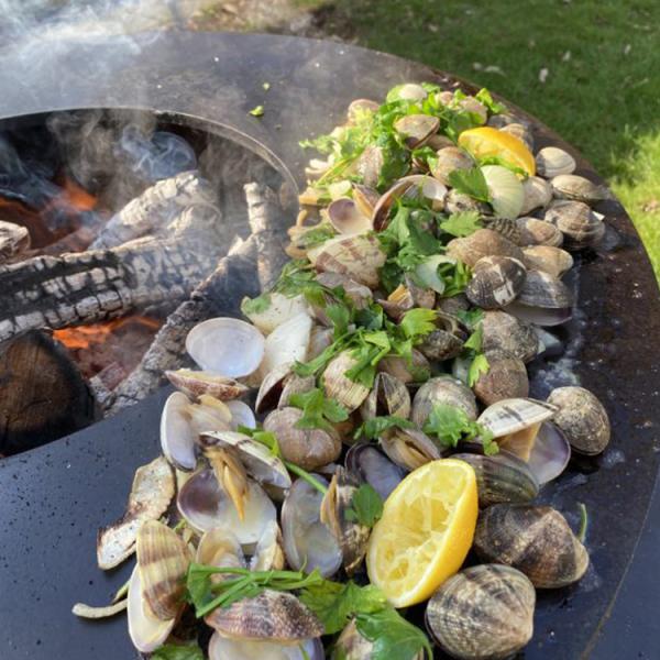 Bbq Outdoor Kitchen Grill Garden Corten Steel Barbecue Wood Burning Fire Pit Grills