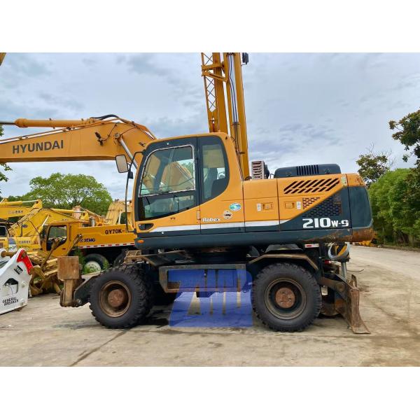 Second Hand Korean Original HYUNDAI 210W-9 Wheeled Excavator 21Ton Heavy Duty Construction Equipment