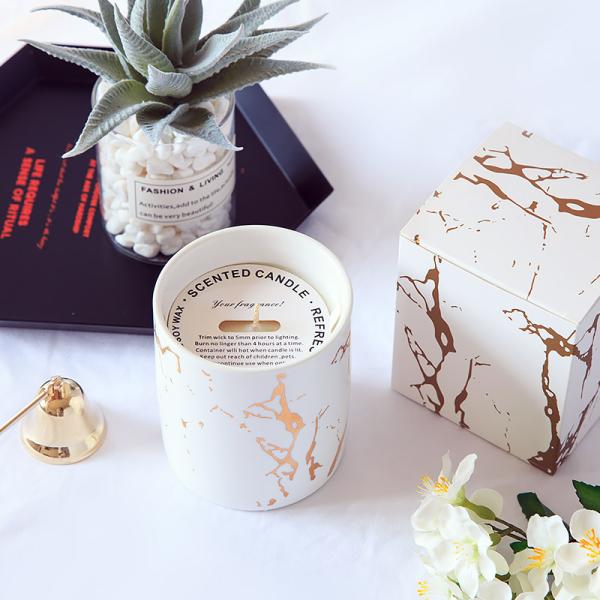 Customizable Logo Ceramic Candle Vessels , Porcelain Empty Candle Jars For Christmas