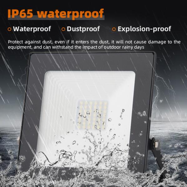 Outdoor 50w Waterproof LED Solar Flood Lights Anti Glare Warm White