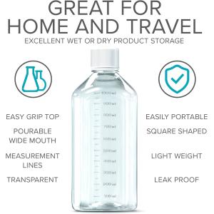 Scientific 125 Ml Plastic Reagent Bottle 6-Pack Laboratory Chemical Storage -