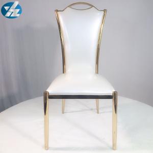 Chrome SS Wedding Banquet Chair Upholstered Gold Dining Room Chair