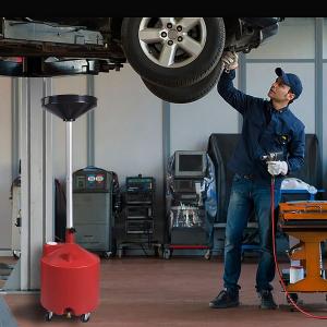 4 Casters 18 Gallon Adjustable Portable Oil Drain Tank