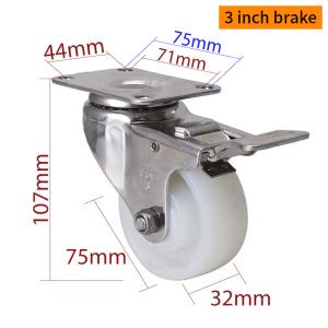 China EDL 3 Inch Stainless Steel Medium Duty Caster With Durable  Wheel Loading 150Kg S543P-25 on sale