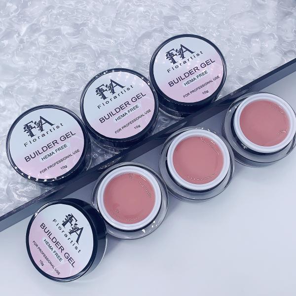 Low Heat Hema Free Builder Gel Pink Glitter Hard Gel Nail Builder Nude Color Extension Nail Gel Builder for Nail