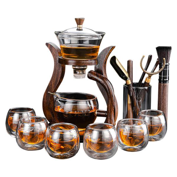 Buy Bamboo Stand Borosilicate Glass Tea Infuser Cup at wholesale prices