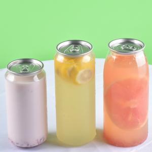 China Popular Design Reusable Can for Fruit Juice clear Plastic Juice Cans Juice in Pet Can with Factory on sale