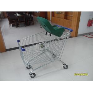 4 Wheel 210L Anti Theft Supermarket Shopping Carts With Baby Capsule