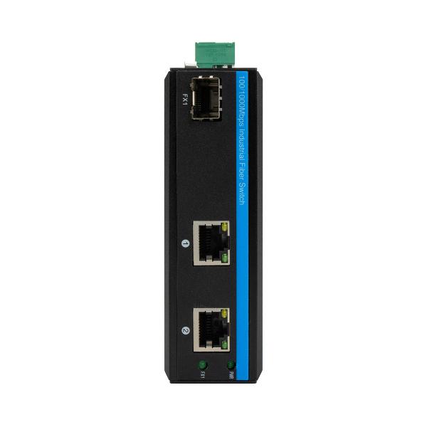 Buy 3 Port Gigabit Fiber Optic Media Converter 2KM-120KM 12v 24v Industrial Switch With SFP at wholesale prices