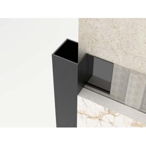 Brushed Square Shape Stainless Steel Tile Trim 0.6mm Finishing Strip Outside