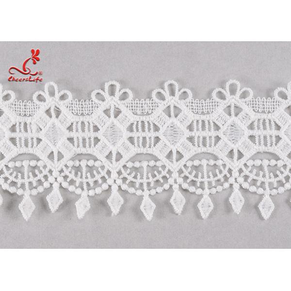 Buy Fancy 5cm Fancy Water Soluble Flat Lace Trim With Embroidered Patterns For Clothing at wholesale prices