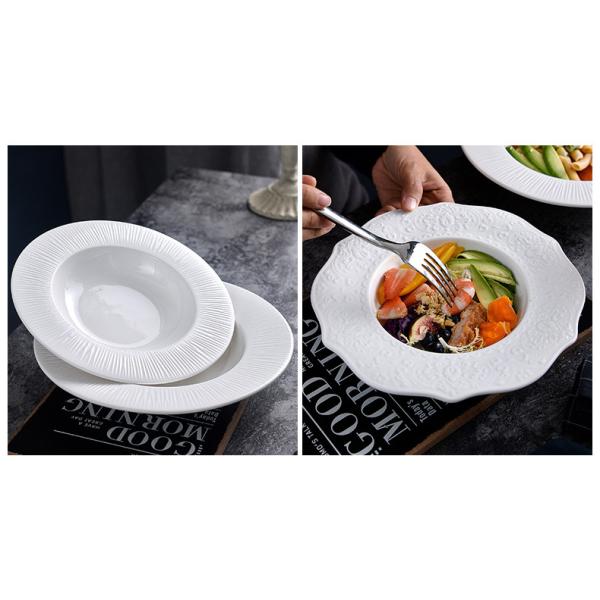 Private Label White Porcelain Dinner Set Unbreakable Handmade Ceramic Dinnerware