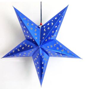 Quality Bright Brue chinese handmade paper star paper lanterns for sale
