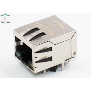 Right Angle Integrated Connector Modules 8P8C Single Port With GRN / YEL LED