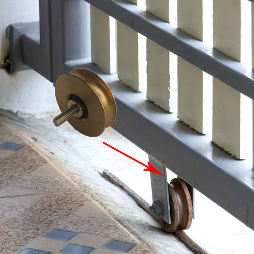 U Groove Aluminium Sliding Window Wheel With Single Bearing For Office