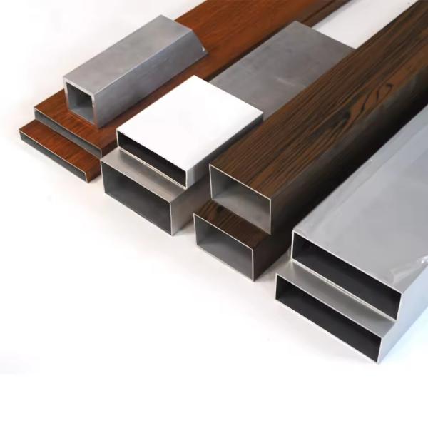 6063 Square Aluminium Extrusion Wood Simulated Surface Aluminium Extrusions