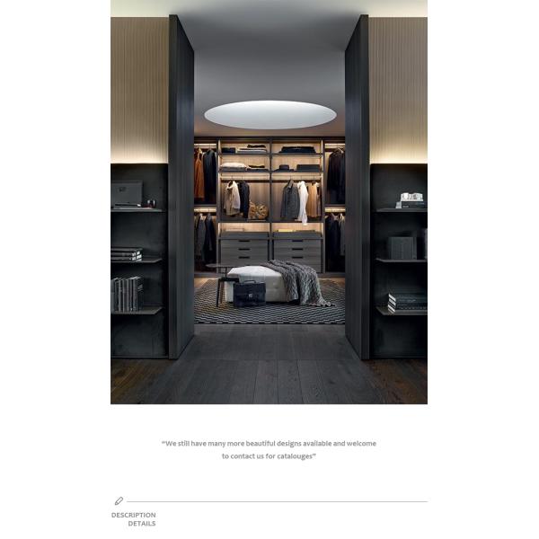 Popular Rattan Style Wardrobe , Particleboard Melamin Glass Walk In Closet