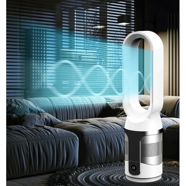 20 Inch Bladeless Cooling Heater Tower Fan with Hepa Air Purifier NO Adjustable Height