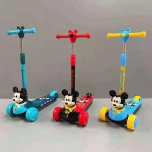 Plastic Children's Ride on Scooter Car with PU Flash Wheel Music and Folding