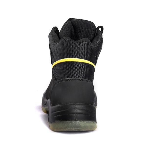 Black Men'S Industrial Steel Toe Safety Shoes Anti Puncture PU Outsole Leather Footwear Acid Proof