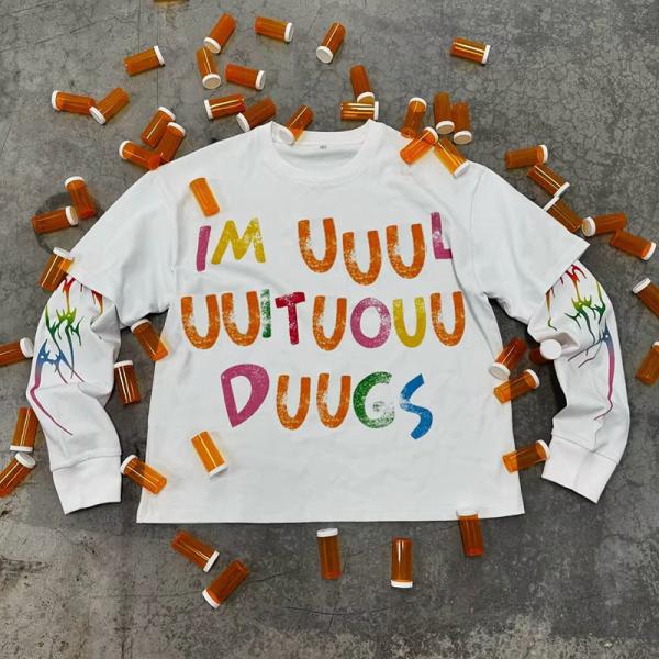 Clothing Manufacturer Streetwear Custom Cotton Unisex Long Sleeve T Shirt Screen