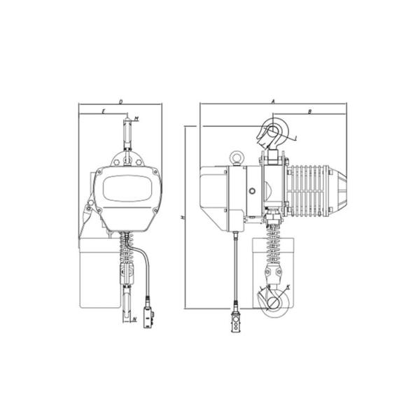 Single Hook Miniature Electric Hoist , PA100 Electric Wire Rope Hoist 1 Ton