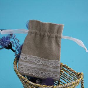 Quality Personalized Gift Packaging Drawstring Bag With White Lace round bottom for sale