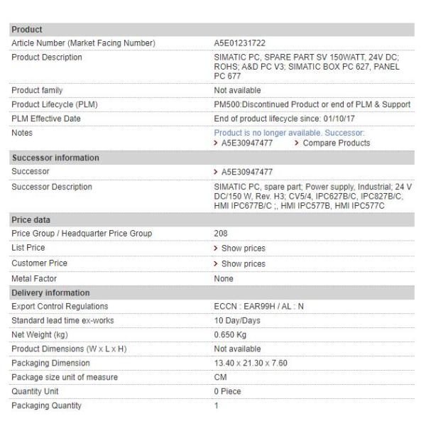 A5E01100622 Siemens PC Board