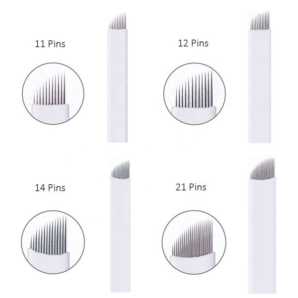 18U 0.18mm Stainless Steel Microblading Tattoo Needle for Eyebrow Embroidery and Permanent Makeup