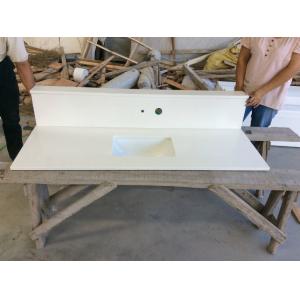 White Kitchen Solid Quartz Countertops Worktops , Solid Surface Bathroom