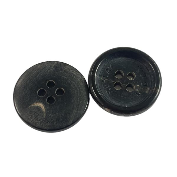 Buy Garment Accessory Natural Real Horn Buttons Black Color Four Hole In 30L at wholesale prices