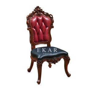 High Quality Solid Wood Upholstered Retro Leather Dining Chair